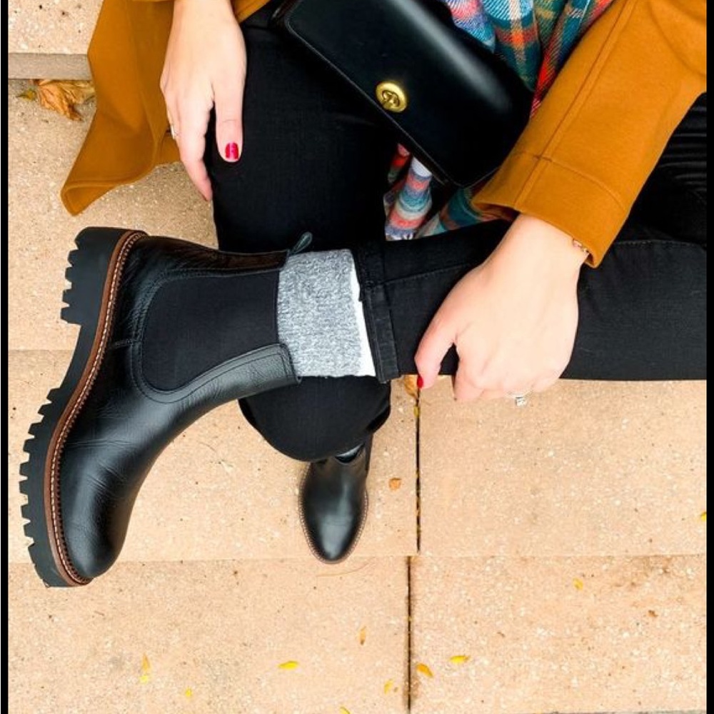 Marc Fisher Black Leather Ankle Boots